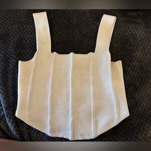 Cute White Corset Design Tank Top
